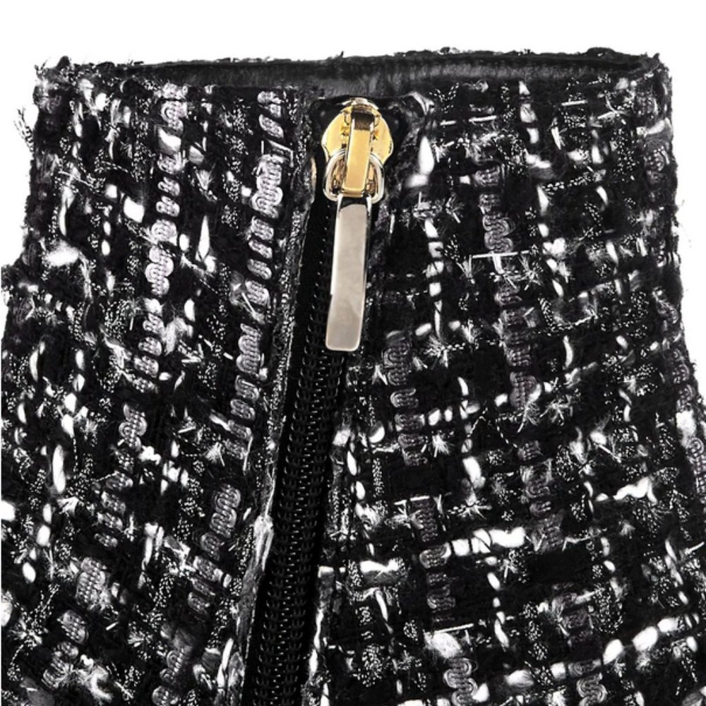 NEW  L'AGENCE Women's EU 40 (US 9-9.5) Aimee Tweed Booties, Black Metallic Tweed - Picture 4 of 6